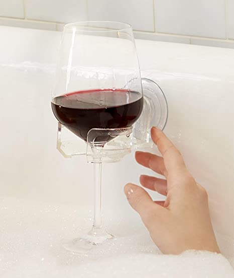 SipCaddy wine holder for bathtub