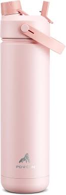 POWCAN 26 oz Insulated Water Bottle with 2-in-1 Straw and Spout Lid, Keep Cold 24H, Leak-Proof, Fits in Car Cup Holder, Stainless Steel Water Bottle for Sports, Travel, and School (Cotton Candy)
